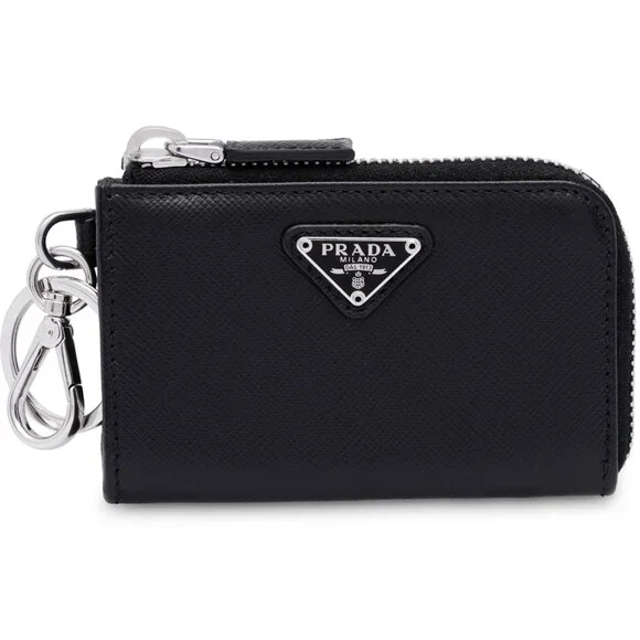 PRADA SAFFIANO POUCH KEY CHAIN - WALLET - CARD HOLDER - Picture 2 of 11